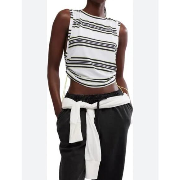 NWT FP Movement Sport Mode Muscle Tank Top Wave Stripe Black Combo - Picture 1 of 6